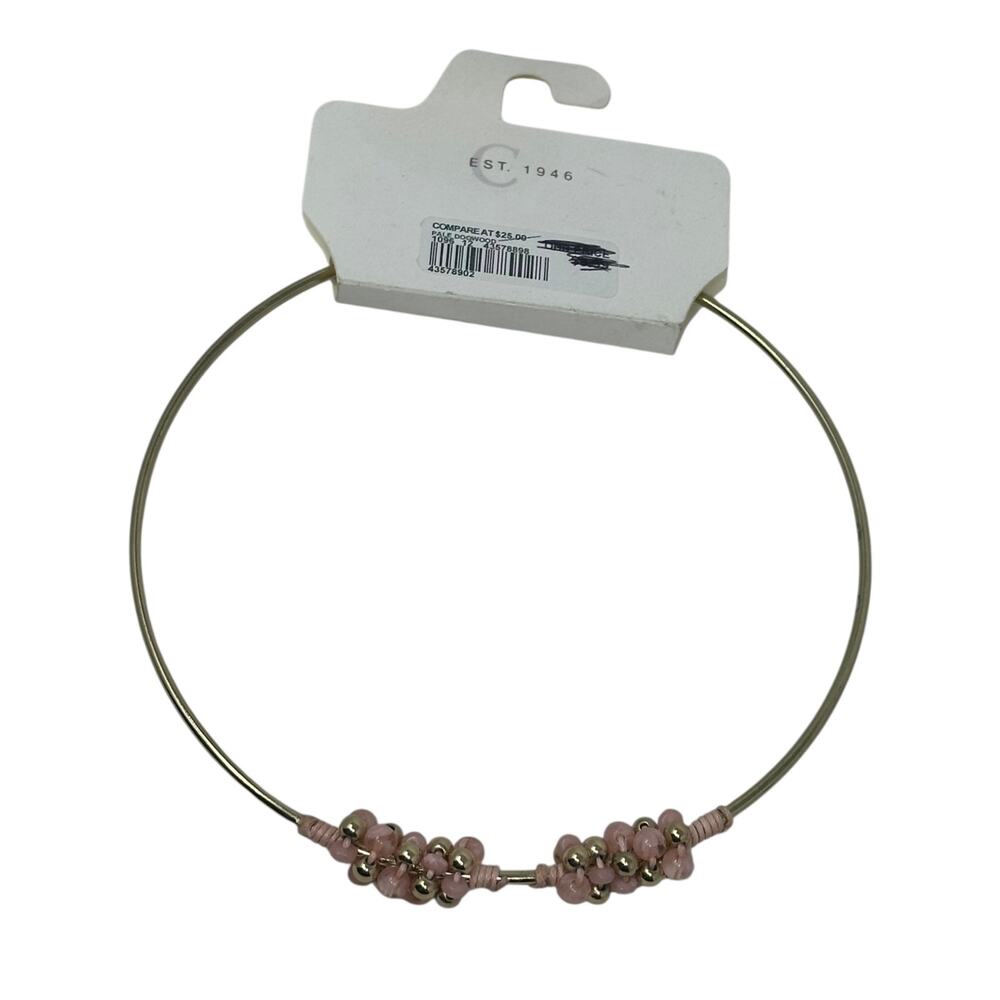 Est. 1946 golden with pink pearls chocker necklace